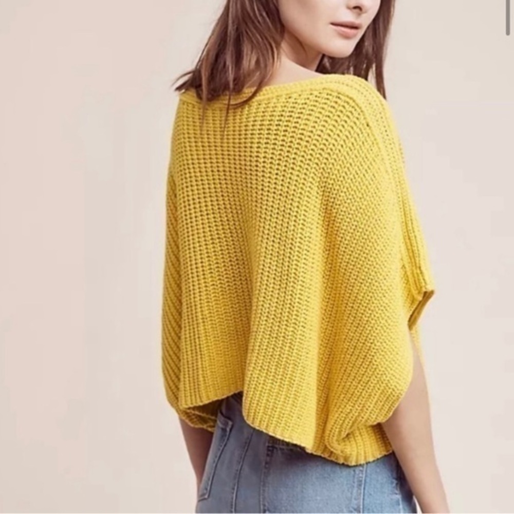 Anthropologie MOTH Aurantia sweater size XS mustard yellow